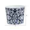 Oriental Blue and White Classic Round Metal Planter