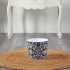 Oriental Blue and White Classic Round Metal Planter