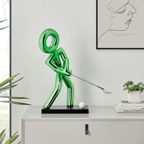Golf Man Sculpture  Metallic Blue