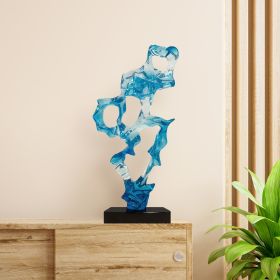 Clear Blue Resin Sculpture