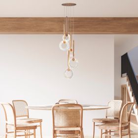 Glitter Rings Flush Chandelier  Bronze