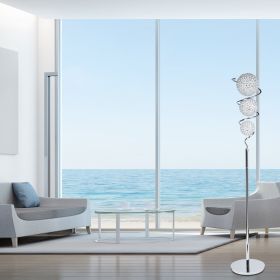 Vertical Crystal Sphere Floor Lamp  3 Light