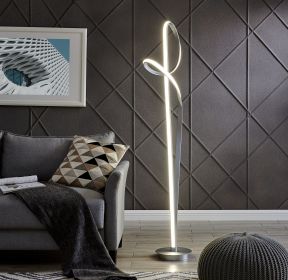 Budapest Dimmable LED 63" Tall Floor Lamp  Silver