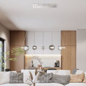 Orbis Linea Chandelier  Polish Nickel