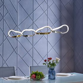 Prague Horizontal Chandelier  Gold and Chrome