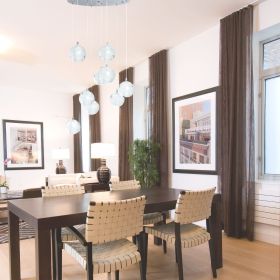 9 light Crystal Spheres Chandelier  Round Chrome Canopy