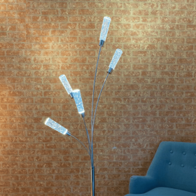 5 Acrylic Cylinders Floor Lamp  Chrome