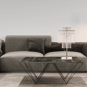 Square Crystal Double Crown Table Lamp