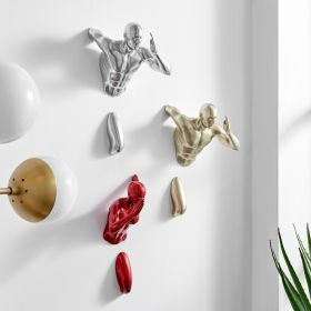 Set of three Wall Runners Sculptures  Metallic Red, Gold, Chrome