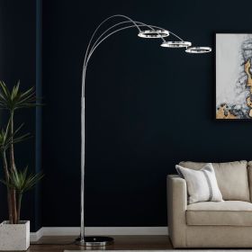 LED Three Ring Hong Kong  Arc Floor lamp  Chrome, Not Dimmable