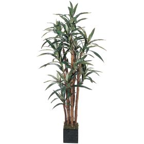 Yucca Tree x 7 w/172 Lvs w/Wooden Pot
