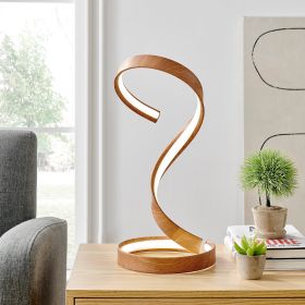 Hamburg Light Wood Table Lamp  LED Strip & Dimmable Switch