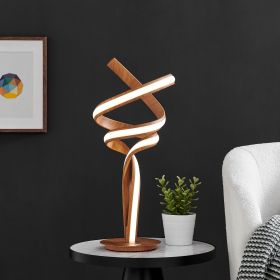 Munich Wood Table Lamp  LED Strip & Touch Dimmer