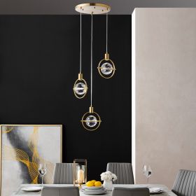 Hollywood Circle 3 Light Pendant  Gold