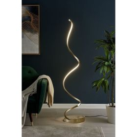 Modern Spiral LED 61" Floor Lamp  Gold