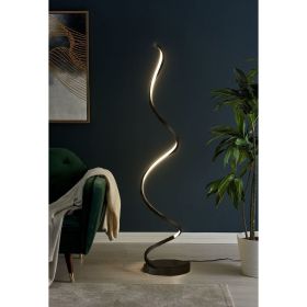 Modern Spiral LED 61" Floor Lamp  Black