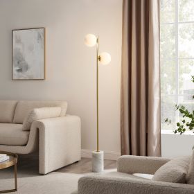 Anechdoche 2 Lights Floor Lamp  Gold and White