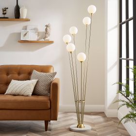 Anechdoche 6 Lights Floor Lamp  Gold and White