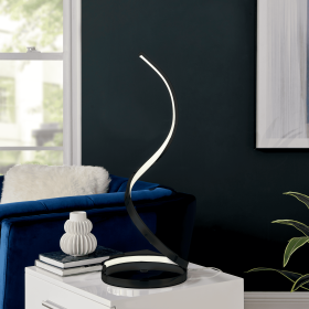 Modern Spiral Integrated LED Table Lamp  Black