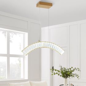 Sanford Single Chandelier  Brushed Gold