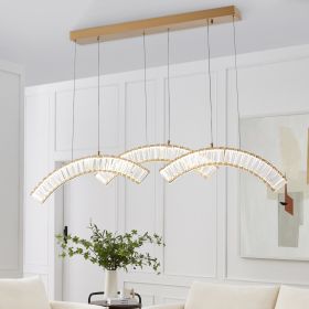 Sanford Triple Chandelier  Brushed Gold