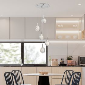 Bubbling Glow Round Chandelier  Chrome