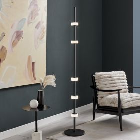 Aluminum and Spanish Alabaster Floor Lamp  Black