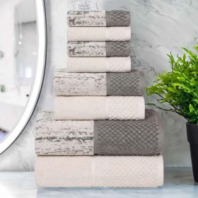 Lodie Cotton Jacquard Solid and Two-Toned 8 Piece Assorted Towel Set