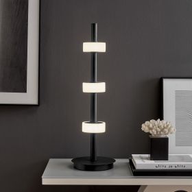 Aluminum and Spanish Alabaster Table Lamp  Black