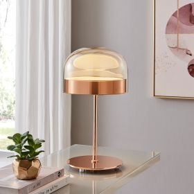 Iron and Champagne Glass Table Lamp  Rose Gold