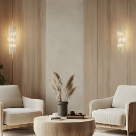 Aluminum and Glass Wall Lamp  Satin Nickel