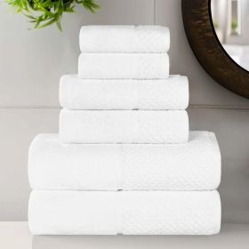 Lodie Cotton Jacquard Solid and Two-Toned 6 Piece Assorted Towel Set