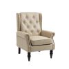 COOLMORE Wood Frame Armchair, Modern Accent Chair Lounge Chair with Sturdy Wood Legs for Living Room Bedroom (Camel PU)