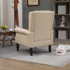 COOLMORE Wood Frame Armchair, Modern Accent Chair Lounge Chair with Sturdy Wood Legs for Living Room Bedroom (Camel PU)