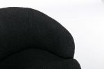 Teddy Fabric Swivel Accent Armchair Barrel Chair With Black Powder Coating Metal Ring,Black