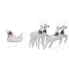 Reindeer & Sleigh Christmas Decoration 100 LEDs Outdoor Silver
