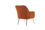 Modern Mid Century Chair velvet Sherpa Armchair for Living Room Bedroom Office Easy Assemble(ORANGE)