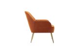 Modern Mid Century Chair velvet Sherpa Armchair for Living Room Bedroom Office Easy Assemble(ORANGE)