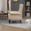 COOLMORE Wood Frame Armchair, Modern Accent Chair Lounge Chair with Sturdy Wood Legs for Living Room Bedroom (Camel PU)