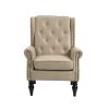 COOLMORE Wood Frame Armchair, Modern Accent Chair Lounge Chair with Sturdy Wood Legs for Living Room Bedroom (Camel PU)