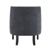 Modern Traditional Accent Chair Black Chenille Upholstery Button Tufted Solid Wood 1pc Living Room Furniture