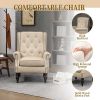 COOLMORE Wood Frame Armchair, Modern Accent Chair Lounge Chair with Sturdy Wood Legs for Living Room Bedroom (Camel PU)