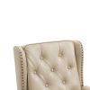 COOLMORE Wood Frame Armchair, Modern Accent Chair Lounge Chair with Sturdy Wood Legs for Living Room Bedroom (Camel PU)