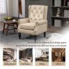 COOLMORE Wood Frame Armchair, Modern Accent Chair Lounge Chair with Sturdy Wood Legs for Living Room Bedroom (Camel PU)