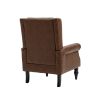 COOLMORE Wood Frame Armchair, Modern Accent Chair Lounge Chair with Sturdy Wood Legs for Living Room Bedroom (Brown PU)