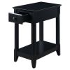 Black Accent Table with Bottom Shelf