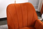 Modern Mid Century Chair velvet Sherpa Armchair for Living Room Bedroom Office Easy Assemble(ORANGE)