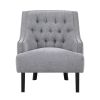 Modern Traditional Accent Chair Gray Chenille Upholstery Button-Tufted Solid Wood 1pc Living Room Furniture