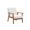 Accent Chairs Set of 2 with Side Table, Mid Century Modern Accent Chair, Wood and Fabric Armchairs Side Chair