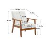 Accent Chairs Set of 2 with Side Table, Mid Century Modern Accent Chair, Wood and Fabric Armchairs Side Chair